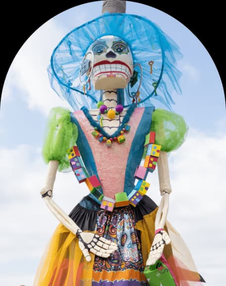 Día de los Muertos celebration with traditional decorations and cultural elements
